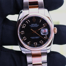 Załaduj obraz do przeglądarki galerii, Rolex Datejust ref. 116201 Concentric Black Dial Oyster bracelet