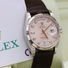 Cargar imagen en el visor de la galería, Rolex Day-Date 36 ref. 118239 Diamonds dial - Leather - Full Set
