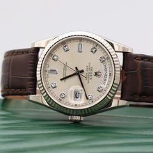 Cargar imagen en el visor de la galería, Rolex Day-Date 36 ref. 118239 Diamonds dial - Leather - Full Set