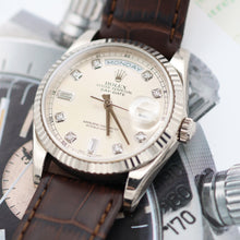 Cargar imagen en el visor de la galería, Rolex Day-Date 36 ref. 118239 Diamonds dial - Leather - Full Set