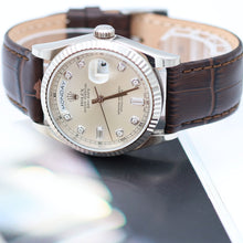 Cargar imagen en el visor de la galería, Rolex Day-Date 36 ref. 118239 Diamonds dial - Leather - Full Set