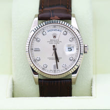 Cargar imagen en el visor de la galería, Rolex Day-Date 36 ref. 118239 Diamonds dial - Leather - Full Set