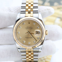 Załaduj obraz do przeglądarki galerii, Rolex Datejust ref. 116233 Champagne Diamonds Dial - Jubilee Bracelet - Full Set