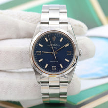 Załaduj obraz do przeglądarki galerii, Rolex Air-King ref. 14000 Blue Arabic Dial 3-6-9 - Oyster Bracelet