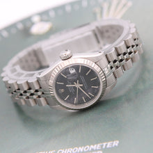 Załaduj obraz do przeglądarki galerii, Rolex Lady-Datejust ref. 69174 - Black Dial Jubilee bracelet