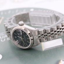 Załaduj obraz do przeglądarki galerii, Rolex Lady-Datejust ref. 69174 - Black Dial Jubilee bracelet