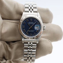 Załaduj obraz do przeglądarki galerii, Rolex Lady-Datejust ref. 69174 - Blue Roman Dial Jubilee bracelet - Full Set