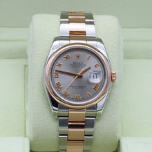 Załaduj obraz do przeglądarki galerii, ON SALE: Rolex Datejust ref. 116201 Grey Roman Dial Oyster bracelet