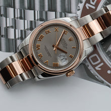 Załaduj obraz do przeglądarki galerii, ON SALE: Rolex Datejust ref. 116201 Grey Roman Dial Oyster bracelet