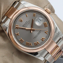 Załaduj obraz do przeglądarki galerii, ON SALE: Rolex Datejust ref. 116201 Grey Roman Dial Oyster bracelet