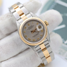 Cargar imagen en el visor de la galería, Rolex Datejust Lady ref. 69173 Steel/Gold - Oyster Bracelet - Grey Roman Dial