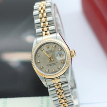 Załaduj obraz do przeglądarki galerii, Rolex Datejust Lady ref. 69173 Steel/Gold - Grey Millennary Diamonds Dial - Full Set