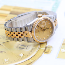 Załaduj obraz do przeglądarki galerii, Datejust ref. 16233 - Champagne Millennary Diamonds Dial Jubilee Bracelet - Full Set