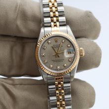 Załaduj obraz do przeglądarki galerii, Rolex Datejust Lady ref. 69173 Steel/Gold - Grey Millennary Diamonds Dial - Full Set