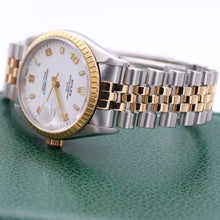 Cargar imagen en el visor de la galería, Rolex Oyster Perpetual Date ref. 15223 White Arabic Dial - Jubilee Bracelet