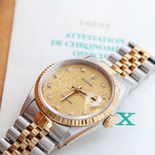 Załaduj obraz do przeglądarki galerii, Datejust ref. 16233 - Champagne Millennary Diamonds Dial Jubilee Bracelet - Full Set