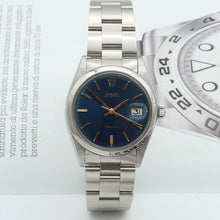 Load image into Gallery viewer, Rolex Precision Date ref. 6694 Blue Dial (Golden Indexes) - Oyster bracelet