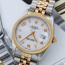 Cargar imagen en el visor de la galería, Rolex Oyster Perpetual Date ref. 15223 White Arabic Dial - Jubilee Bracelet