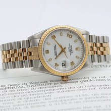 Cargar imagen en el visor de la galería, Rolex Oyster Perpetual Date ref. 15223 White Arabic Dial - Jubilee Bracelet