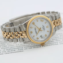 Cargar imagen en el visor de la galería, Rolex Oyster Perpetual Date ref. 15223 White Arabic Dial - Jubilee Bracelet
