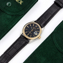 Load image into Gallery viewer, Rolex Datejust ref. 1601 - Steel/Yellow Gold - Black Dial - Leather strap