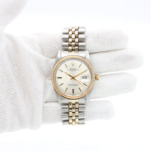 Carica l'immagine nel visualizzatore di Gallery, Rolex Datejust ref. 1601 - Silver Dial - Steel/Gold - American Ovolini Bracelet