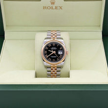 Load image into Gallery viewer, Rolex Datejust ref. 116201 Black Roman Dial Jubilee bracelet - Full Set