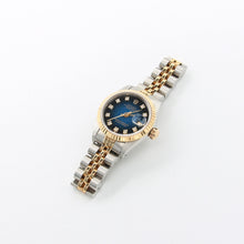 Bild in Galerie-Viewer laden, Rolex Datejust Lady Ref. 69173 Stahl/Gold - Jubiläumsarmband - Blue Degrade Diamonds Zifferblatt