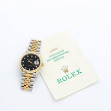 Load image into Gallery viewer, Rolex Datejust 36 ref. 16233 Black Dial Small Diamonds - Full Set