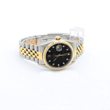 Load image into Gallery viewer, Rolex Datejust 36 ref. 16233 Black Dial Small Diamonds - Full Set
