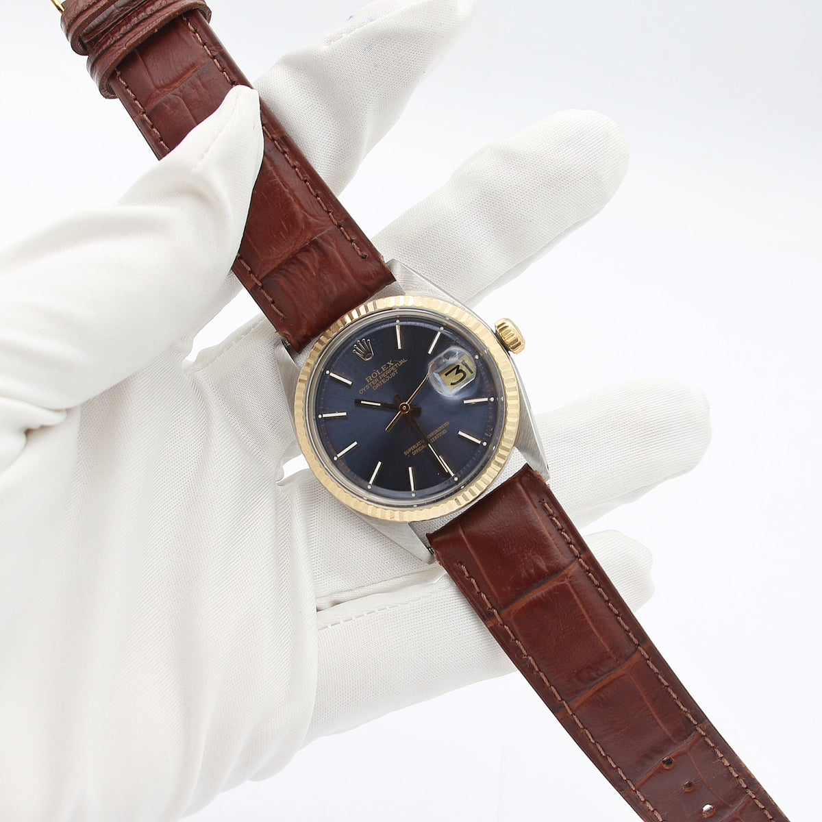 Buy Online Watch Rolex Datejust 1601 Blue Dial Leather