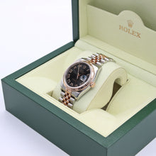 Load image into Gallery viewer, Rolex Datejust 36 ref. 116231 Black Roman Dial - Steel/Rose Gold Jubilee - Full Set