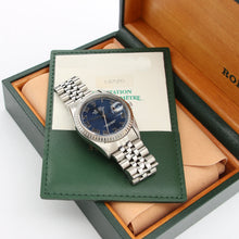 Load image into Gallery viewer, Rolex Datejust ref. 16220 Blue Roman Dial Jubilee Bracelet - Full Set
