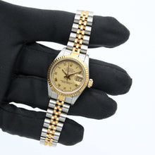 Bild in Galerie-Viewer laden, Rolex Datejust Lady Ref. 69173 Stahl/Gold -Jubiläumsarmband - Champagne Roman Small Dial - Volles Set