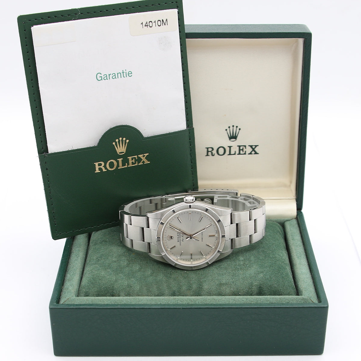 ROLEX 新型現行BOX 中古3個 Rolex Air King ref. 14010M Silver dial - Full Set – Debonar