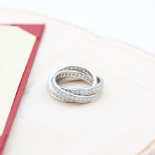 Bild in Galerie-Viewer laden, Cartier drei Armreifen Diamantringe - 750 Wg 10,1g - Größe 54