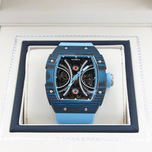 Załaduj obraz do przeglądarki galerii, HAOFA ref. 1909 Blue - Carbon TPT Skeleton Automatic Watch