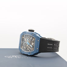 Załaduj obraz do przeglądarki galerii, Haofa ref. 1988 Black/Blue - Ceramic Skeleton Mechanical Watch