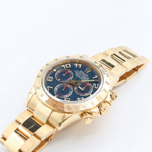 Załaduj obraz do przeglądarki galerii, Rolex Daytona ref. 116528 - 18K Yellow Gold Blue Racing dial - Full Set