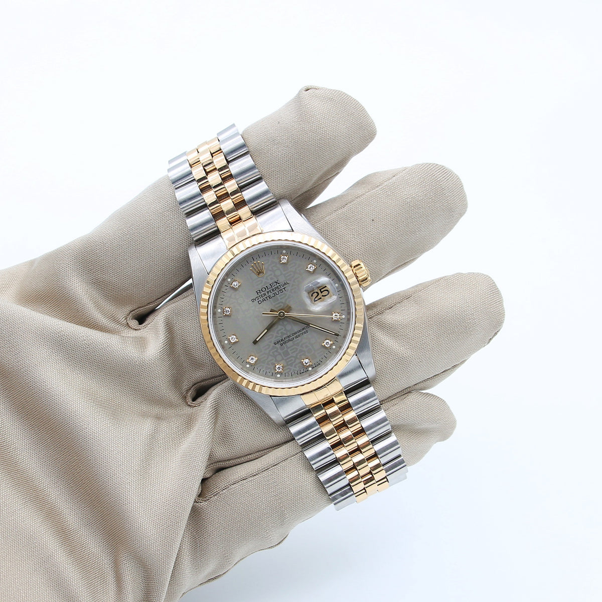 Buy Online Rolex Datejust ref. 16233G Millennary SIlver Dial with