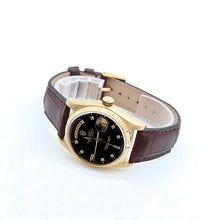 Carica l'immagine nel visualizzatore di Gallery, Rolex Day-Date ref. 18038 Black Diamonds Dial - Leather strap
