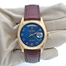 Load image into Gallery viewer, Rolex Day-Date ref. 18038 Blue Millennary Leather strap