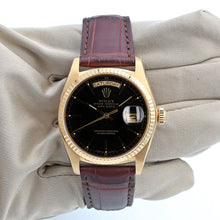 Charger l'image dans la galerie, Rolex Day-Date ref. 18038 Black Circle - Leather strap