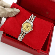 Bild in Galerie-Viewer laden, Rolex Datejust Lady Ref. 69173 Stahl/Gold -Jubiläumsarmband - Champagne Roman Small Dial - Volles Set