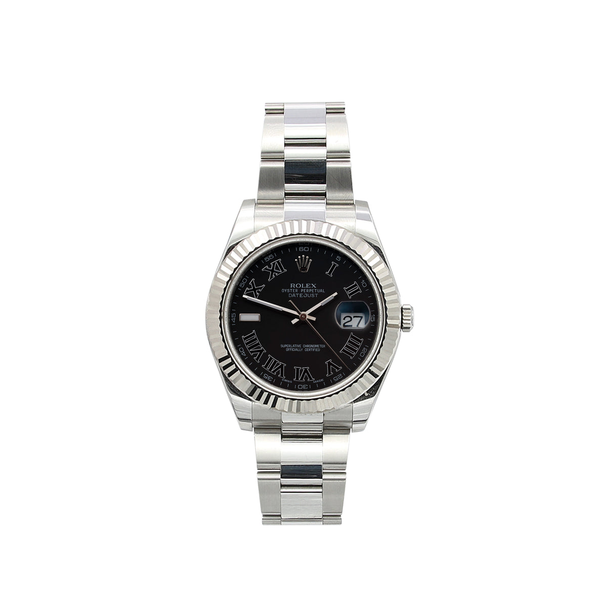 Rolex Datejust II ref. 116334 Black Roman Dial Oyster Bracelet