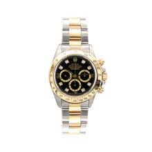 Załaduj obraz do przeglądarki galerii, Rolex Daytona ref. 16523 Steel and Gold Black Dial with Diamonds Oyster Bracelet