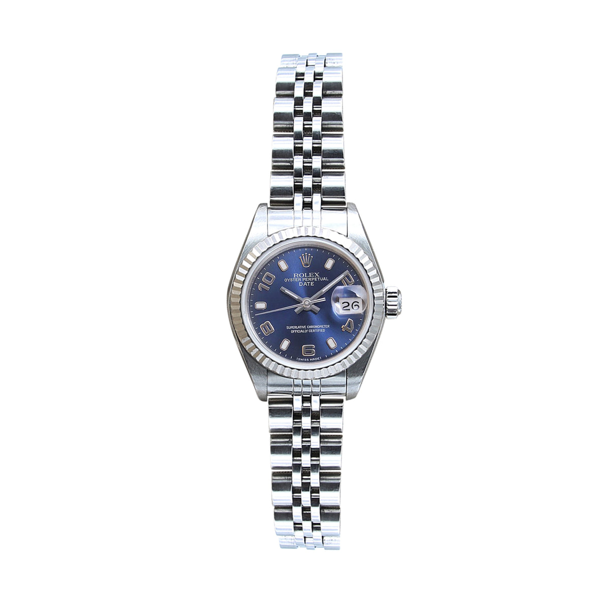 Rolex Lady-Datejust ref. 69174 - Blue Arabic Dial - Full Set 