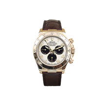 Charger l'image dans la galerie, Rolex Daytona ref. 116518 - 18k Yellow Gold and Leather Strap - White Racing dial - Full Set