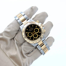 Załaduj obraz do przeglądarki galerii, Rolex Daytona ref. 16523 Steel and Gold Black Dial Oyster Bracelet - Full Set