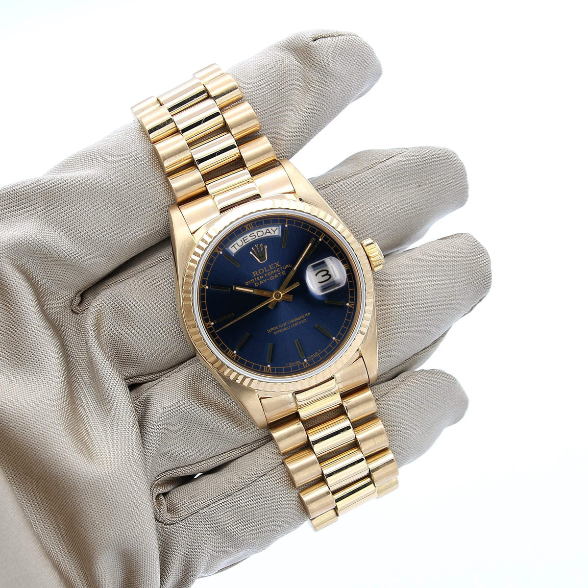 Rolex day date hot sale president blue dial